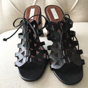 Cole Haan Claudia Leather Block Heel Sandals - 10